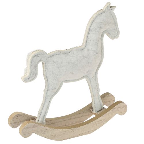 Prodotto Decorazione cavallo a dondolo natalizio crema 20x4,5x22cm 2 pz