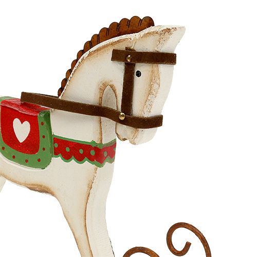 Floristik24 Cavallo a dondolo in legno L16cm H13cm