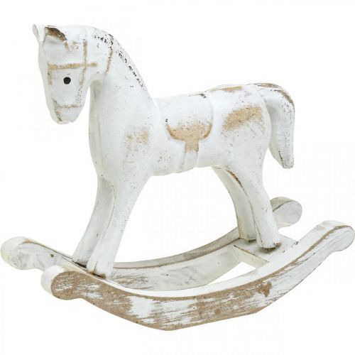 Floristik24 Cavallo a dondolo decorativo Natale bianco 13x4,5x11,5cm 3pz