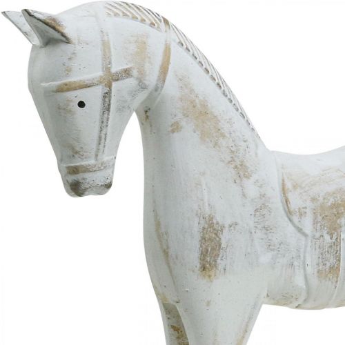 Floristik24 Cavallo a dondolo decorativo Natale bianco marrone 37x8x32cm