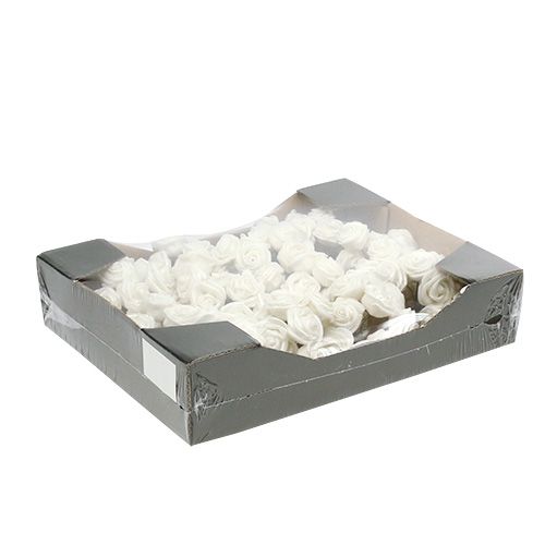 Floristik24 Rose in schiuma bianche con madreperla Ø2,5 cm 120 pz