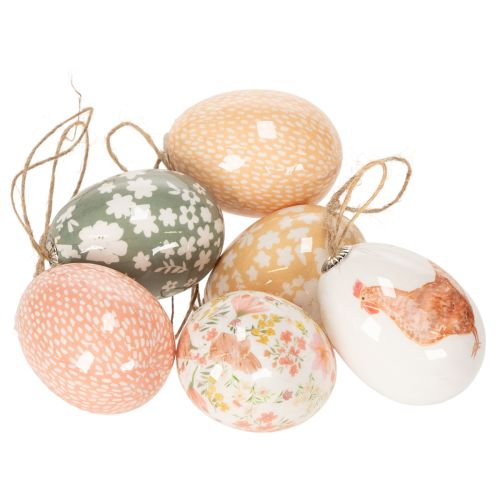 Prodotto Decorazioni a forma di uova di Pasqua come idee decorative. Deliziosi accessori per decorazioni pasquali, 6 cm, 6 pezzi.