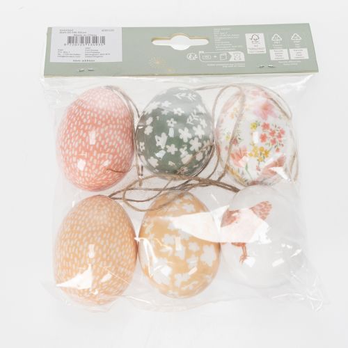 Prodotto Decorazioni a forma di uova di Pasqua come idee decorative. Deliziosi accessori per decorazioni pasquali, 6 cm, 6 pezzi.