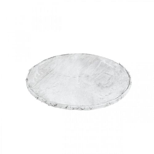 Prodotto Disco decorativo in legno con sottobicchiere in compensato bianco corteccia Ø20cm