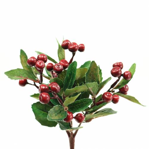 Floristik24 Mock berry bush artificialmente rosso con 7 rami