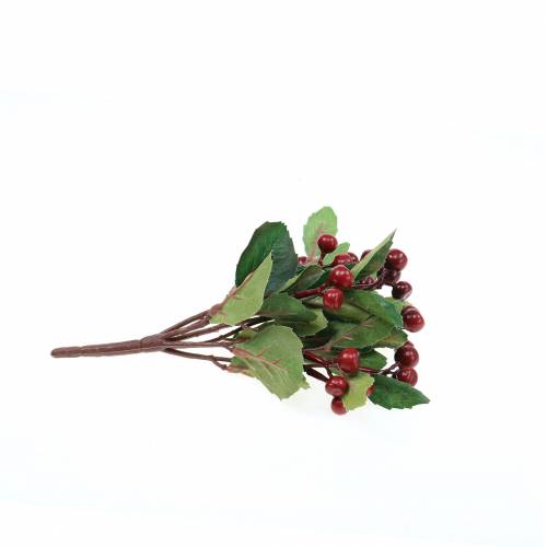 Floristik24 Mock berry bush artificialmente rosso con 7 rami