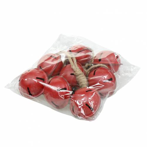 Floristik24 Campanelli con stella sul nastro da appendere rosso L30cm 2 pezzi