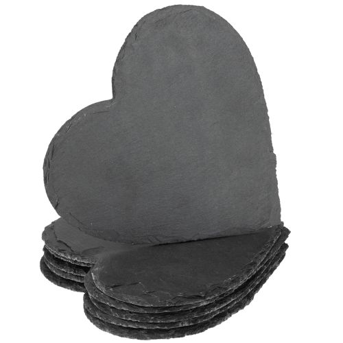 Decorazione a forma di cuore in ardesia, piatto in ardesia a forma di cuore, 20 cm, 5 pezzi