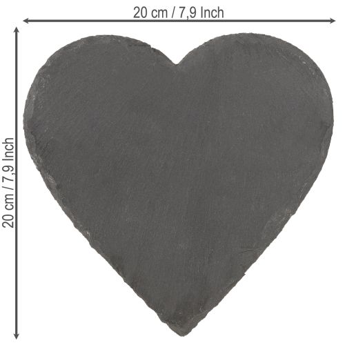 Prodotto Decorazione a forma di cuore in ardesia, piatto in ardesia a forma di cuore, 20 cm, 5 pezzi