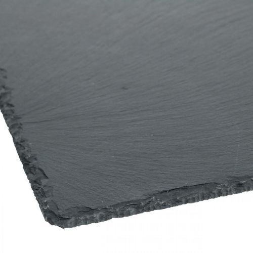 Prodotto Piatto in ardesia quadrato, vassoio decorativo in pietra naturale 25×25 cm 2pz