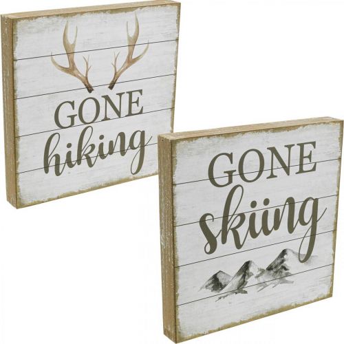 Prodotto Cartelli in legno vintage da parete con scritte 20x20cm 2 pezzi