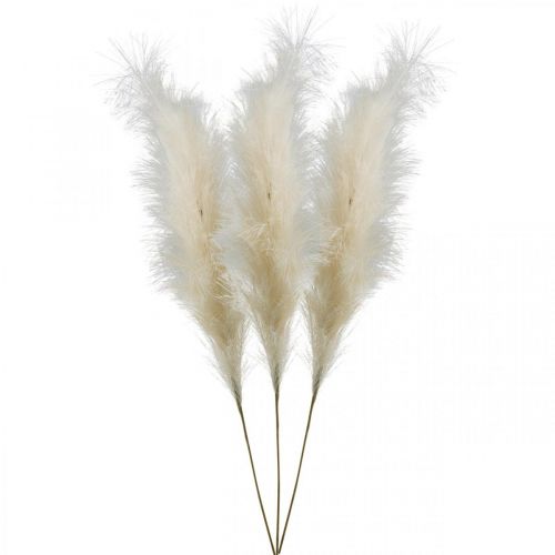 Feather Grass Cream Canna cinese Erba secca artificiale 100 cm 3 pezzi