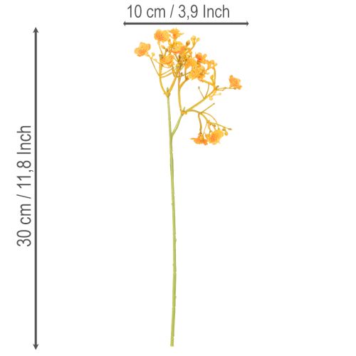 Ramo artificiale di gypsophila arancione per composizioni floreali, 30 cm, 10 pezzi | Floristik24.it