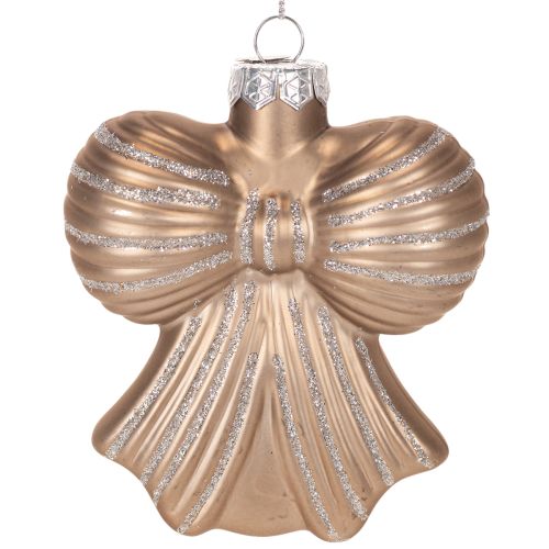 Decorazioni natalizie in vetro, fiocco per appenderle, 10 cm, 2 pezzi | Floristik24.it