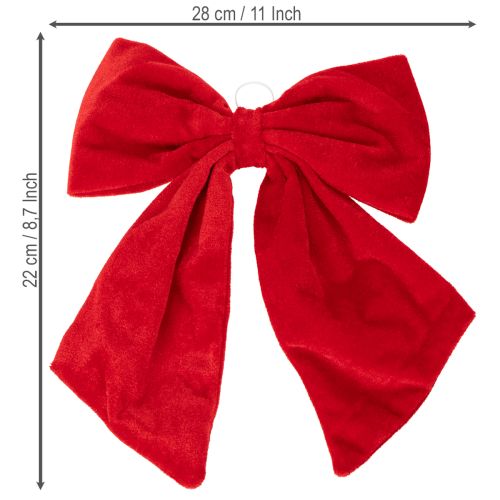 Fiocco decorativo rosso per Natale, 28 cm, 3 pezzi | Floristik24.it