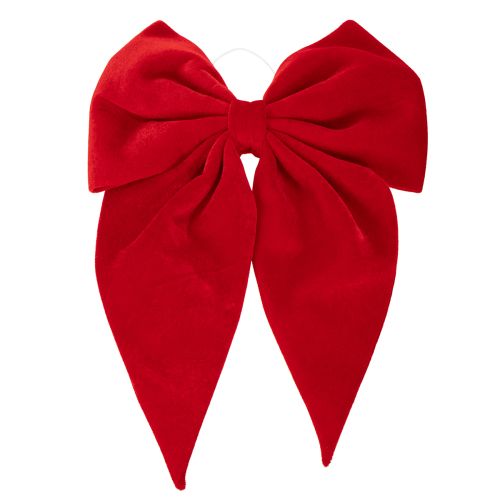 Fiocco decorativo rosso, grande fiocco in velluto per finestra o porta, 50 cm