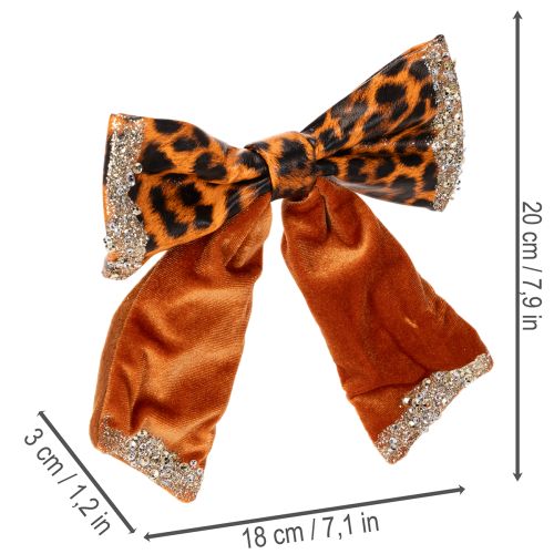Fiocco decorativo con stampa animalier leopardata, 20 cm, 3 pezzi | Floristik24.it