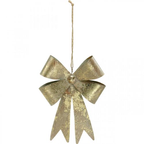 Prodotto Anelli in metallo, ciondolo natalizio, decorazione dell'Avvento dorata, aspetto antico H18cm L12.5cm 2 pezzi