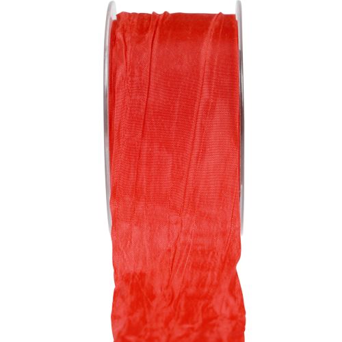 Floristik24 Nastro decorativo Crash nastro regalo nastro rosso 50 mm 20 m