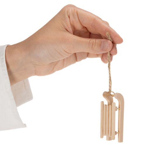 Slitta decorativa da appendere all'albero di Natale, 6 cm, 6 pezzi | Floristik24.it