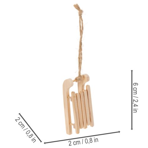 Slitta decorativa da appendere all'albero di Natale, 6 cm, 6 pezzi | Floristik24.it