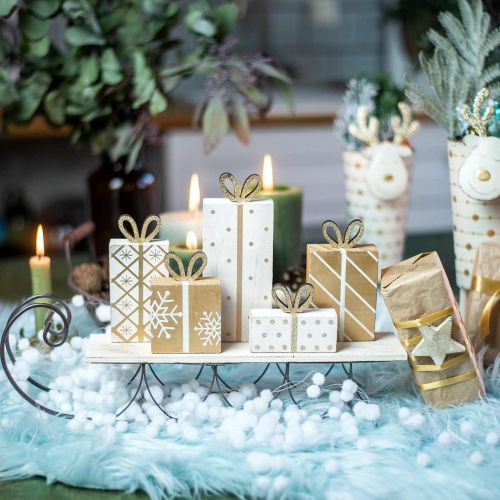 Floristik24 Slitta con regali, avvento, addobbo natalizio L37,5 cm H23 cm