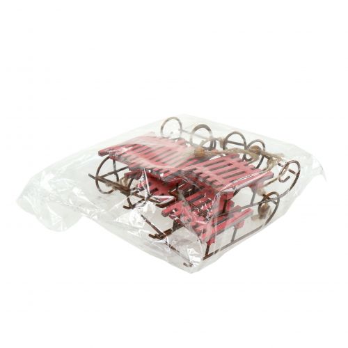 Prodotto Slitta rossa, ruggine per appendere 11 cm 6 pezzi