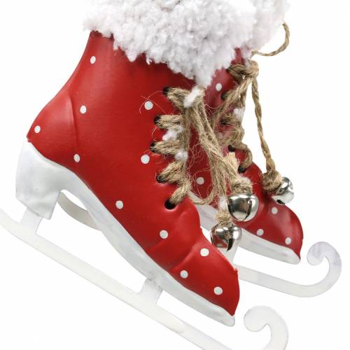 Floristik24 Decorazioni per l'albero di Natale pattini da ghiaccio da appendere rosso, bianco 10,5 × 10 cm