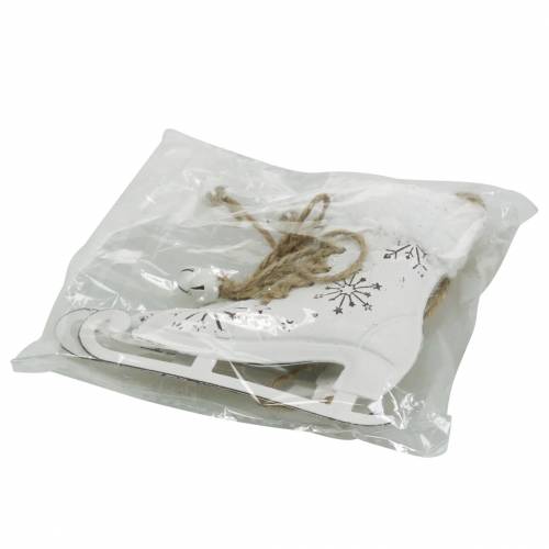 Floristik24 Pattini da ghiaccio appesi bianco, argento 11 × 10cm