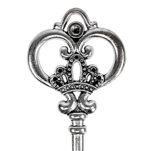 Floristik24 Chiave Deco 8,5 cm argento 12 pezzi