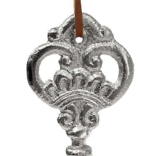 Floristik24 Chiave argento da appendere 15,5 cm 2 pezzi