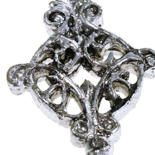 Prodotto Chiave Deco da appendere argento antico 10cm 3pz