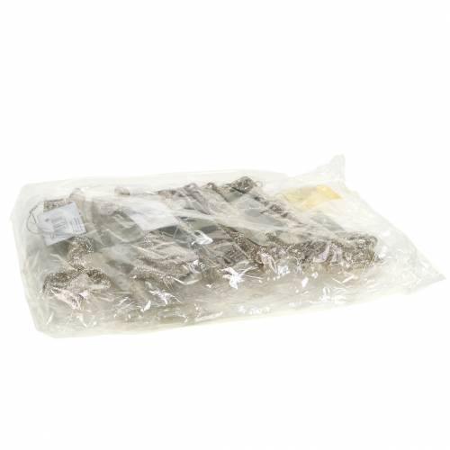 Floristik24 Decorazione per albero di Natale Chiave Champagne scintillante 14,5cm 12 pezzi