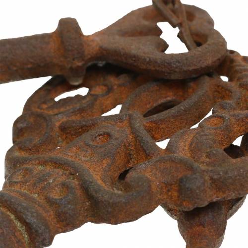Floristik24 Portachiavi 5 chiavi decorative ghisa ruggine 36cm
