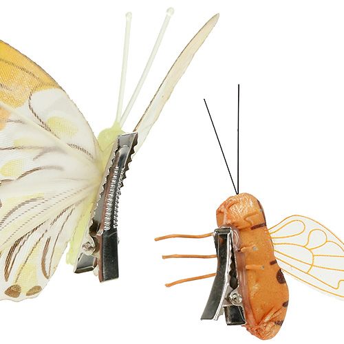 Floristik24 Farfalla, decorazione ape su clip 4 cm - 8 cm 9 pz