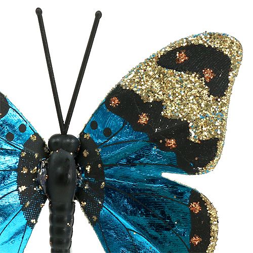 Floristik24 Butterfly Blue 7,5cm lucido 4 pezzi