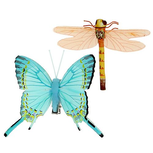Floristik24 Farfalla e libellula con clip assortite 6 pezzi