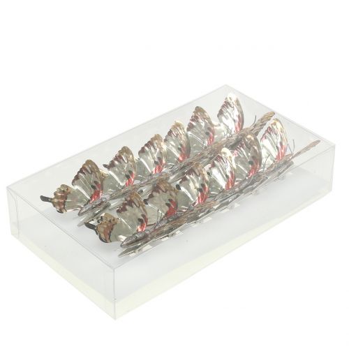 Prodotto Farfalla oro lucido su clip 12 pz