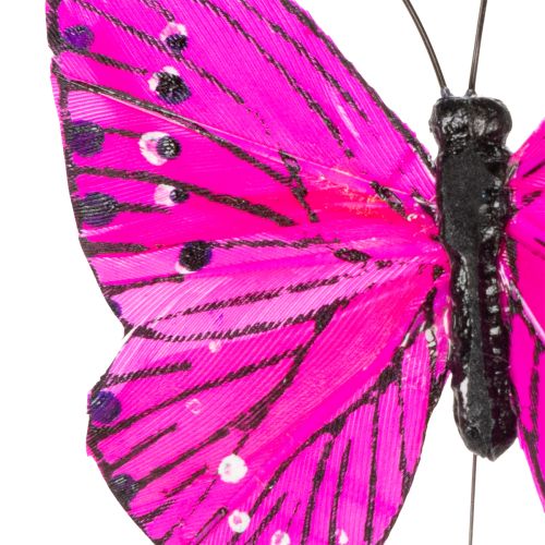 Prodotto Farfalle decorative su filo per decorazioni da tavola colorate, 7 cm, 12 pezzi