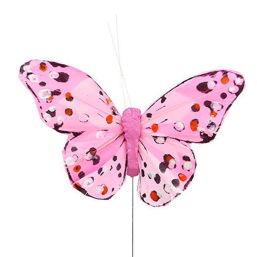 Prodotto Farfalla 10 cm rosa 12 pezzi