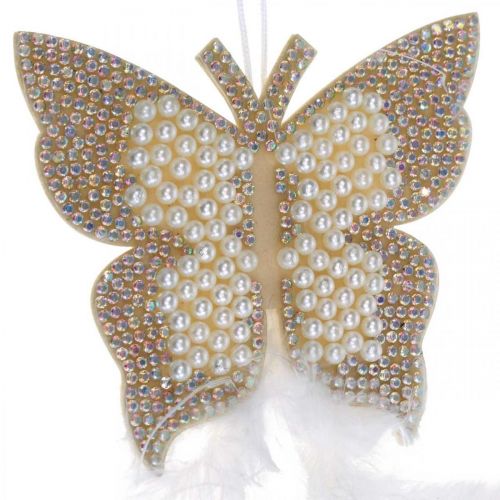 Prodotto Farfalla in feltro da appendere decorazione matrimonio color crema 16cm