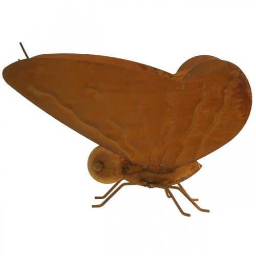 Floristik24 Figura da giardino, farfalla da posizionare, decorazione in metallo patina L20cm L21cm
