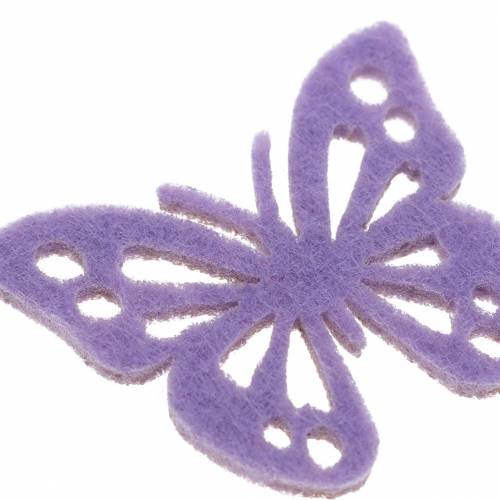 Prodotto Farfalla in feltro decoro tavola viola bianco assortita 3,5x4,5cm 54 pezzi