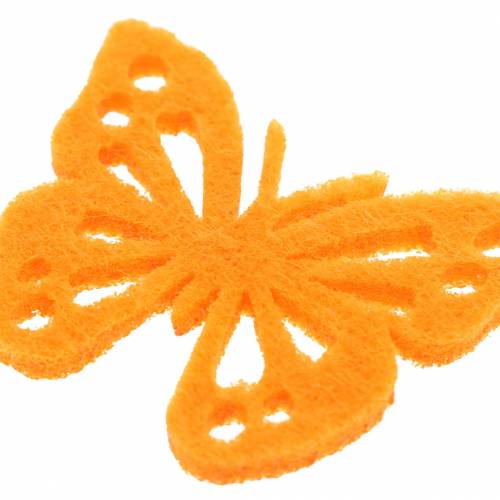 Floristik24 Decorazione per tavolo farfalla in feltro giallo verde arancio assortita 3,5x4,5 cm 54 pezzi