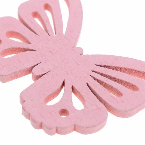 Prodotto Farfalla sparsa bianca, gialla, rosa assortita in legno 5cm 40p