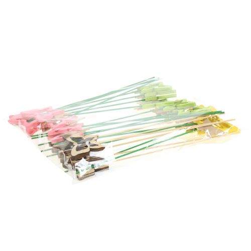 Floristik24 Tappo decorativo farfalla colori assortiti H24cm 24 pz
