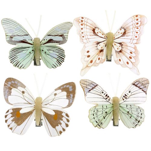 Floristik24 Farfalla sulla clip 8 cm 8 pezzi