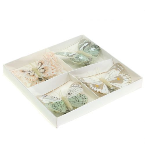 Floristik24 Farfalla sulla clip 8 cm 8 pezzi