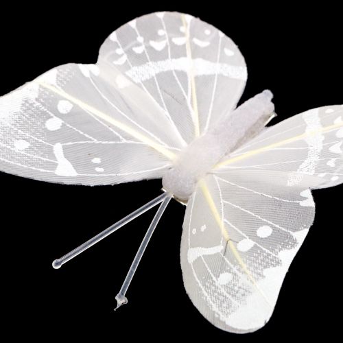 Prodotto Farfalla sulla clip Bianco 8 cm 8 pezzi