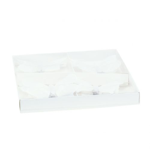 Floristik24 Farfalla sulla clip Bianco 8 cm 8 pezzi